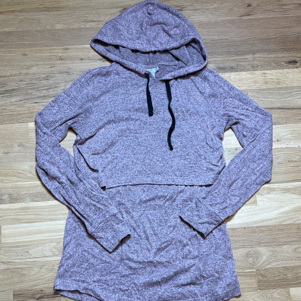 Motherhood Maternity Nursing Heathered Mauve Long Sleeve Hoodie Women’s S
